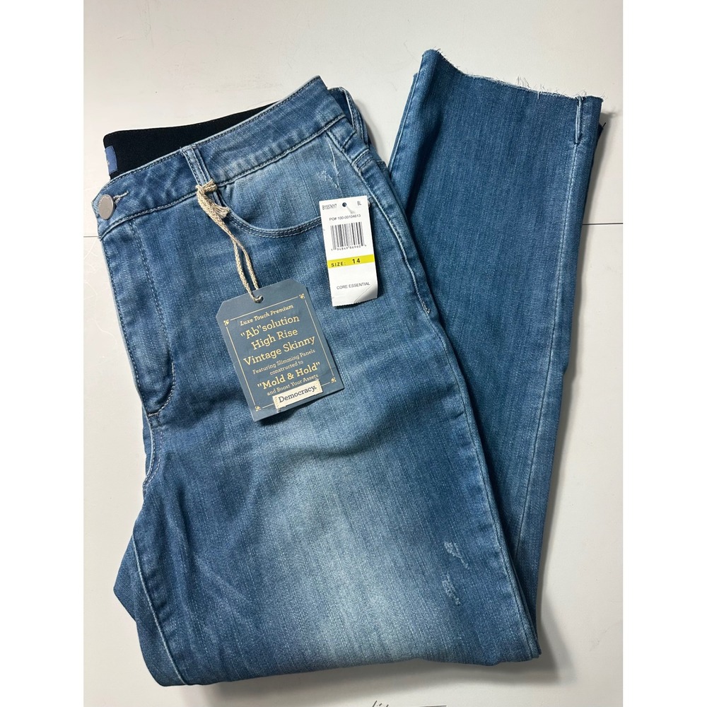 Democracy Ab solution High Rise Vintage Skinny Jeans Blue Size 14 NWT
